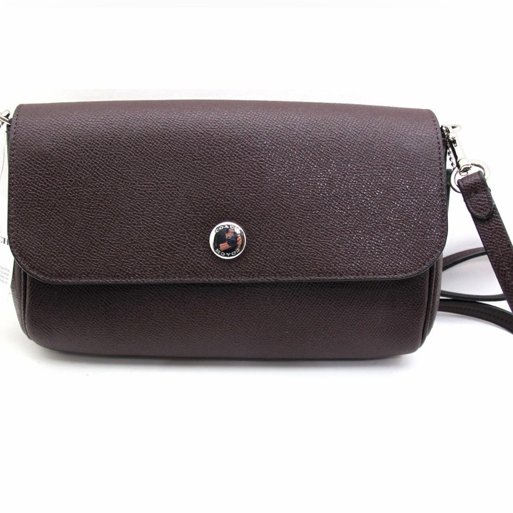 COACH NWOT Reversible 2 Tone Leather Crossbody Oxblood Light Pink Silver - Picture 3 of 12